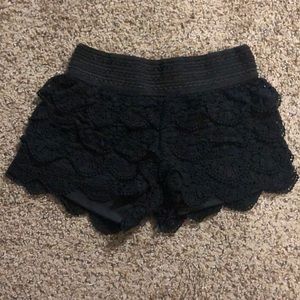 Black lace shorts